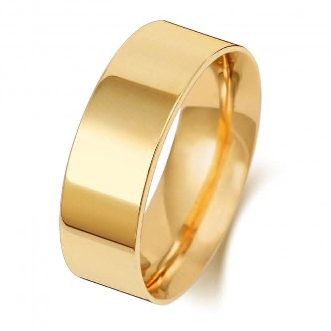 Wedding Band 9K Flat Court 7mm-1.8 Wedding Ring W127H