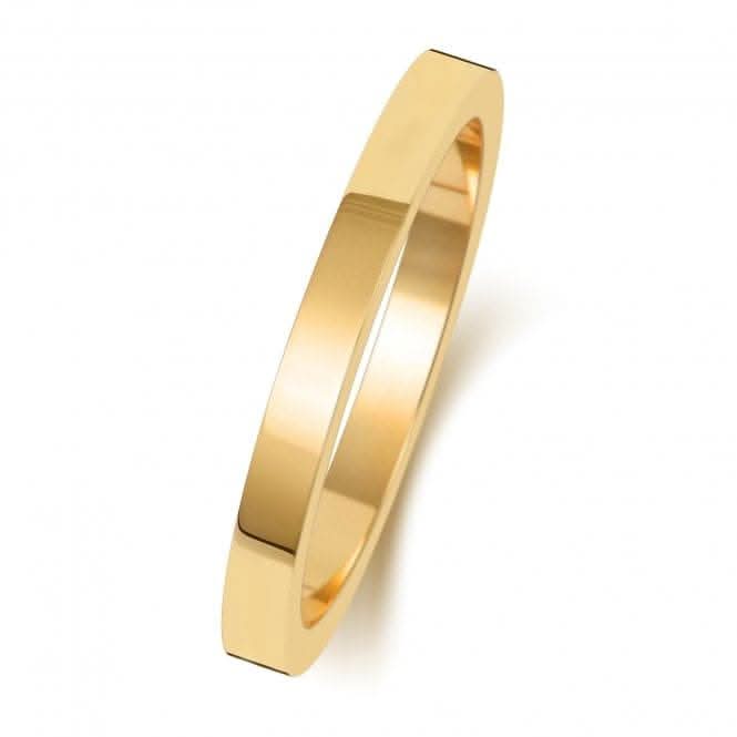 Wedding Band 9K Flat Flat 2mm - 1.4 Wedding Ring W171M