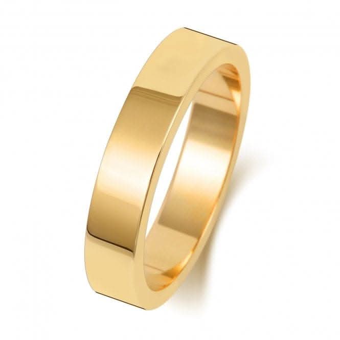 Wedding Band 9K Flat Flat 4 mm -1.45 Wedding Ring W174M