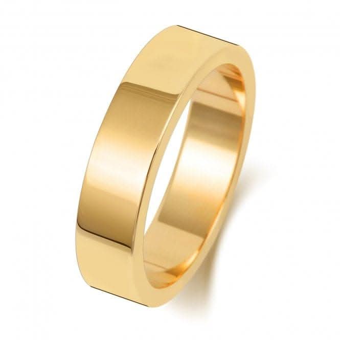 Wedding Band 9K Flat Flat 5 mm -1.45 Wedding Ring W175M
