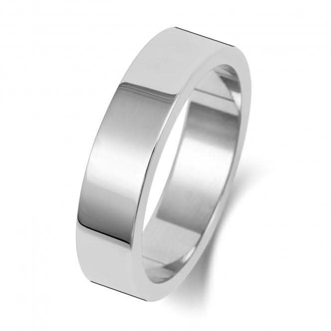 Wedding Band 9K Flat Flat 5 mm -1.75 Wedding Ring W175WH