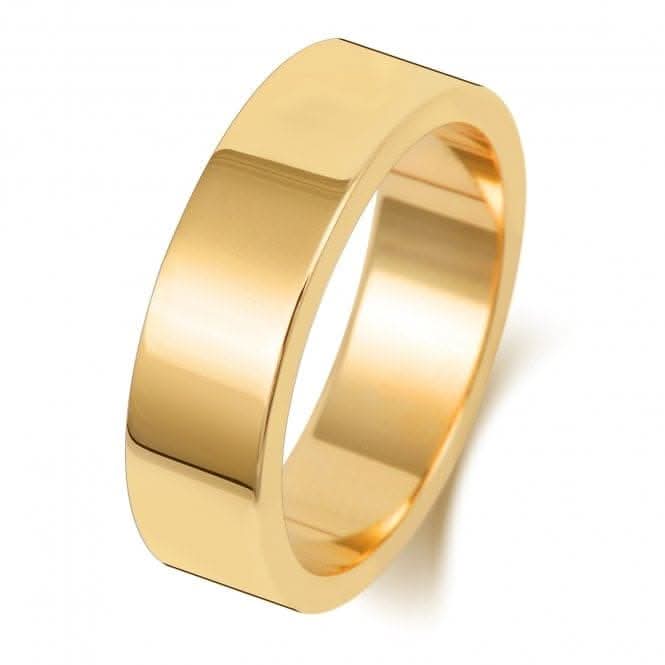 Wedding Band 9K Flat Flat 6 mm - 1.25 Wedding Ring W176L