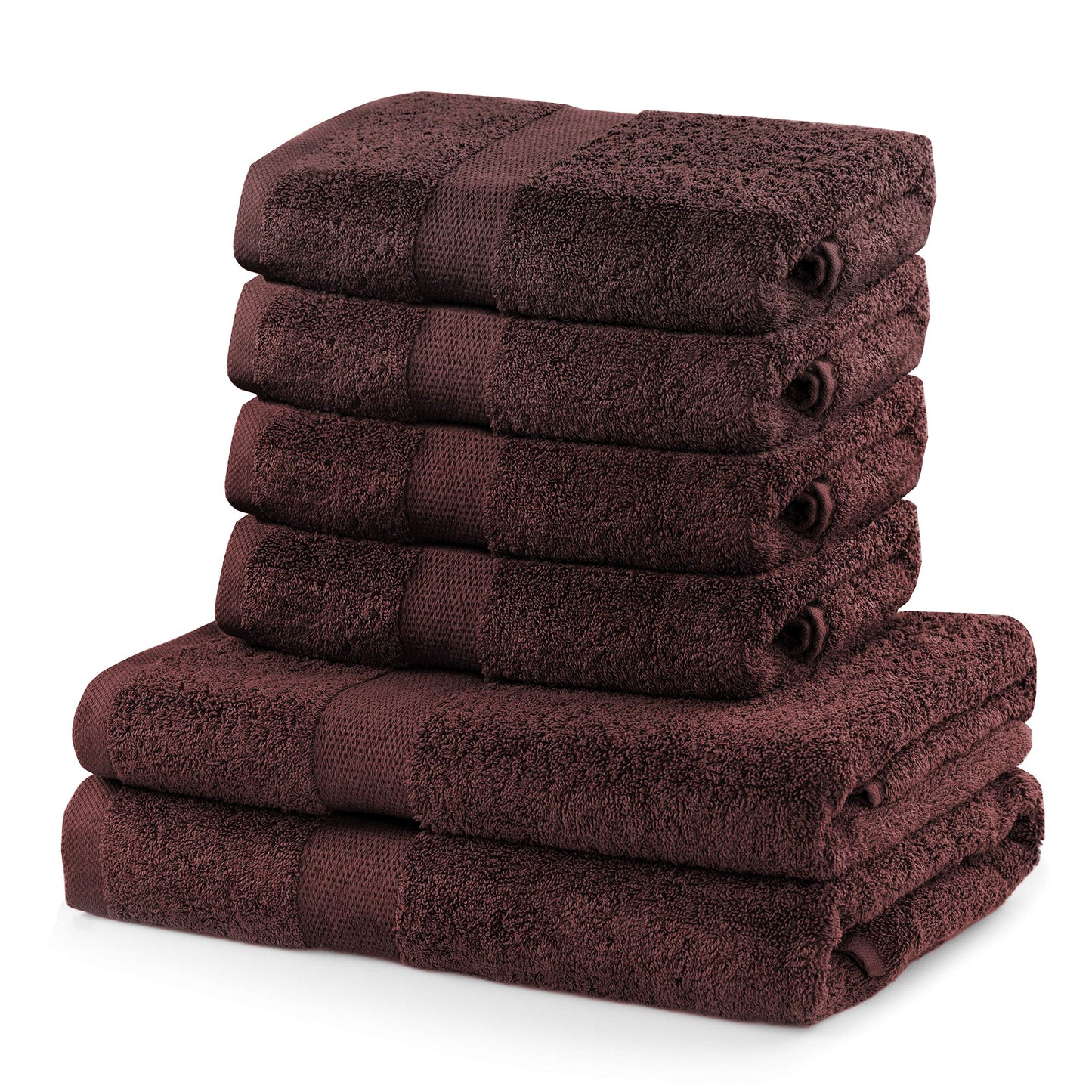 DecoKing Hand Towel 50 x 100 cm Cotton Quality 525 g/m² Brown Nut Brown Absorbent Marina