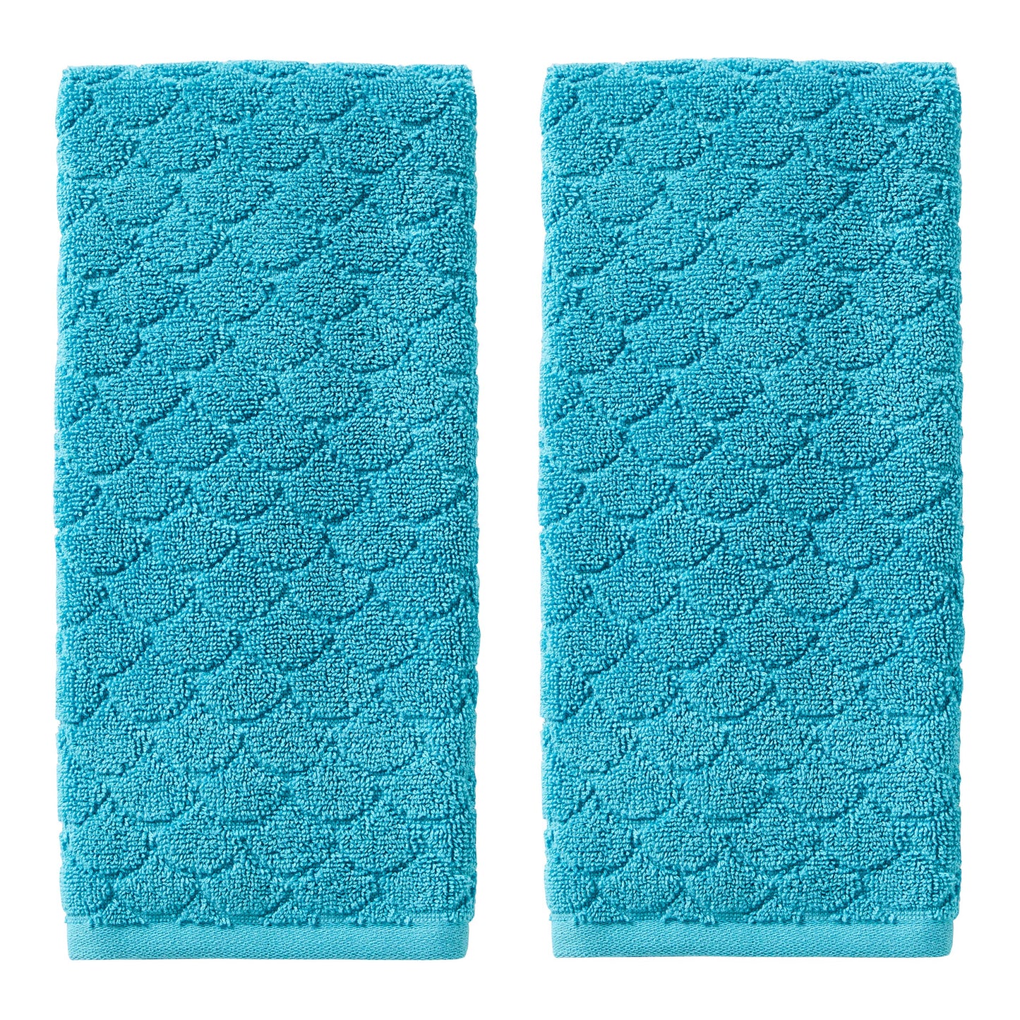 SKL Home Ocean Watercolor Scales Hand Towel, Blue (2-Pack)