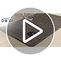 DEXI Dirt Trapper Door Mat Indoor, Non-slip Doormats Inside, Machine Washable, Super Absorbent Entrance Mats Soft Floor Carpet Rug, 60 x 90 cm, Black-Grey