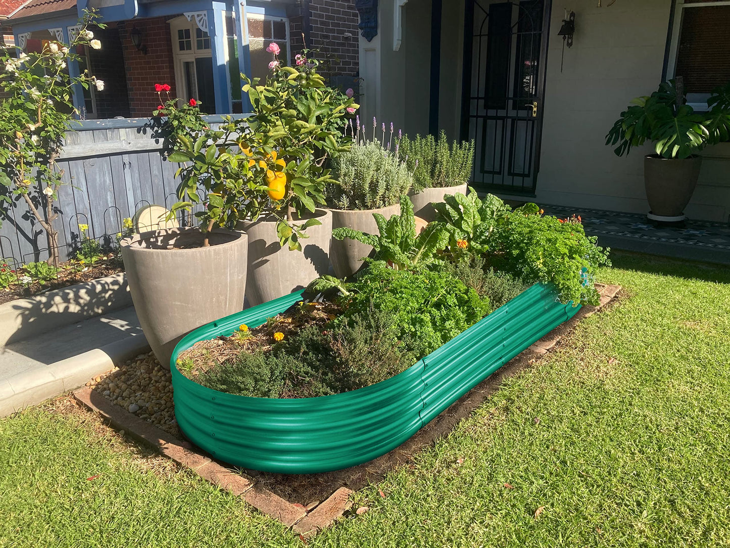 Land Guard Galvanized Raised Garden Bed Kit, Galvanized Planter Raised Garden Boxes Outdoor, Oval Large Metal Raised Garden Beds for Vegetables 4 x 2