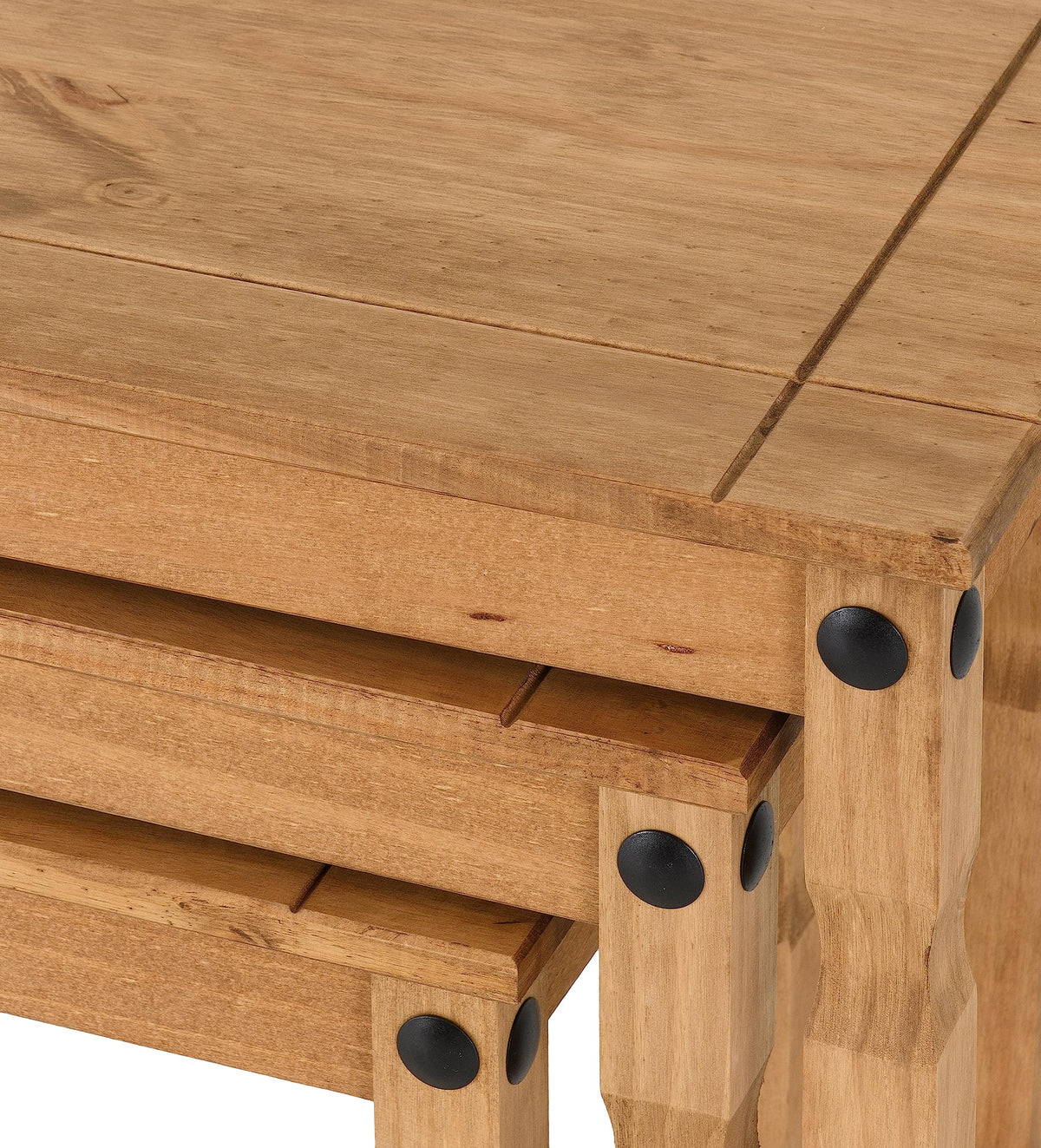 Seconique Corona Nest Of Tables in Distressed Waxed Pine