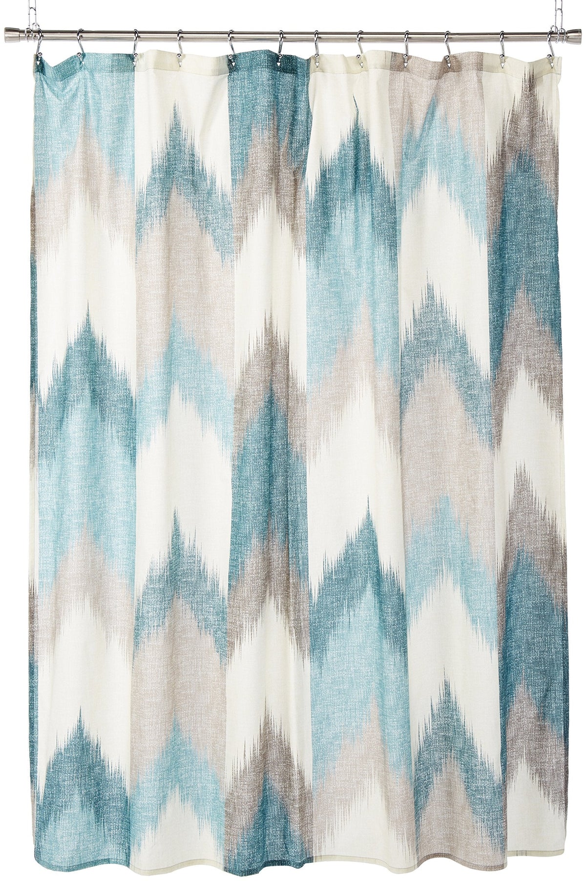 INK+IVY Alpine Shower Curtain Cotton Printed Modern Abstract Pattern Machine Washable Home Bathroom Decorations, Aqua, 72x72