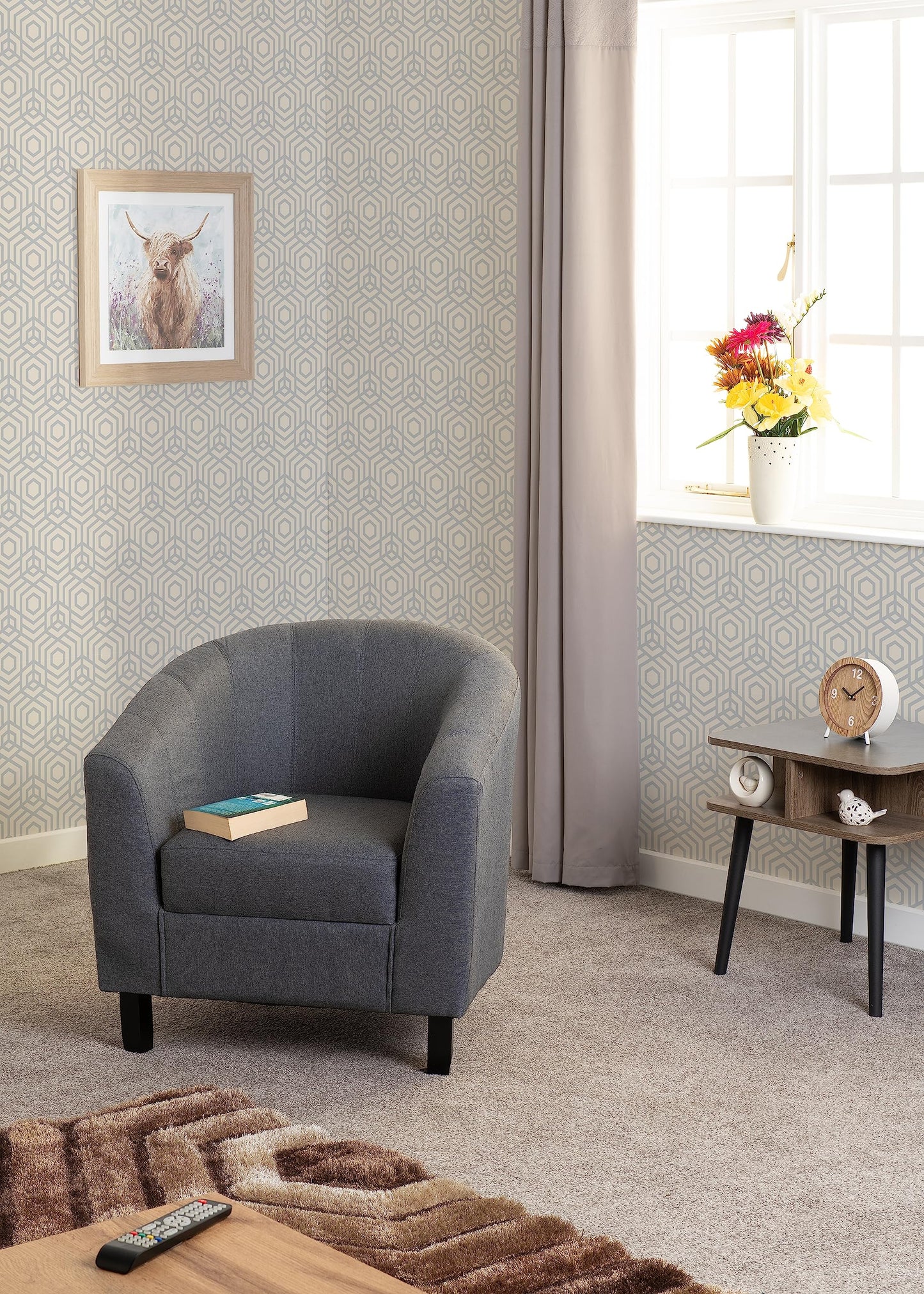 Seconique Tempo Tub Chair in Grey Fabric