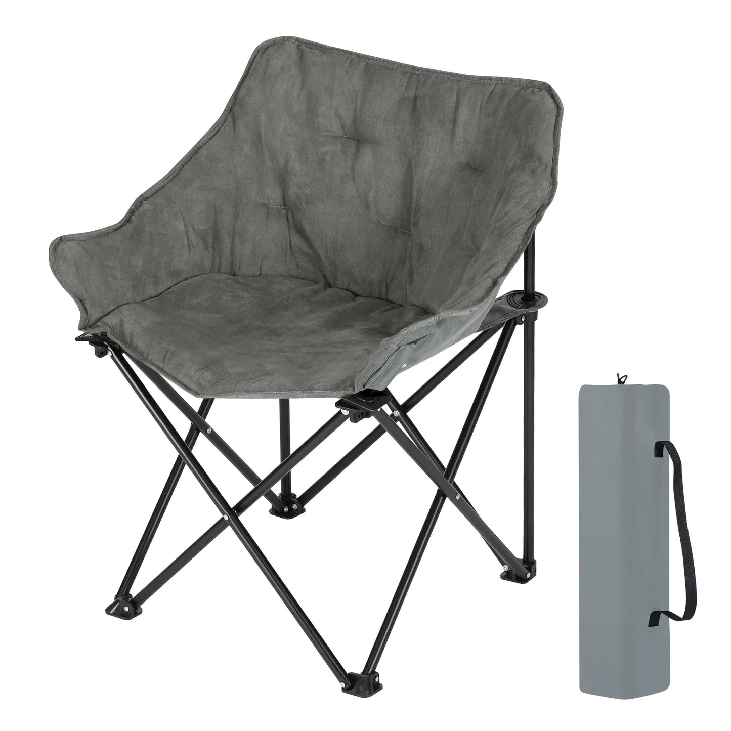 1PC Foldable Camping Lightweight Portable Fishing Chair Folding Armchair with Padded Seat Carry Bag for Outdoor Beach Picnic