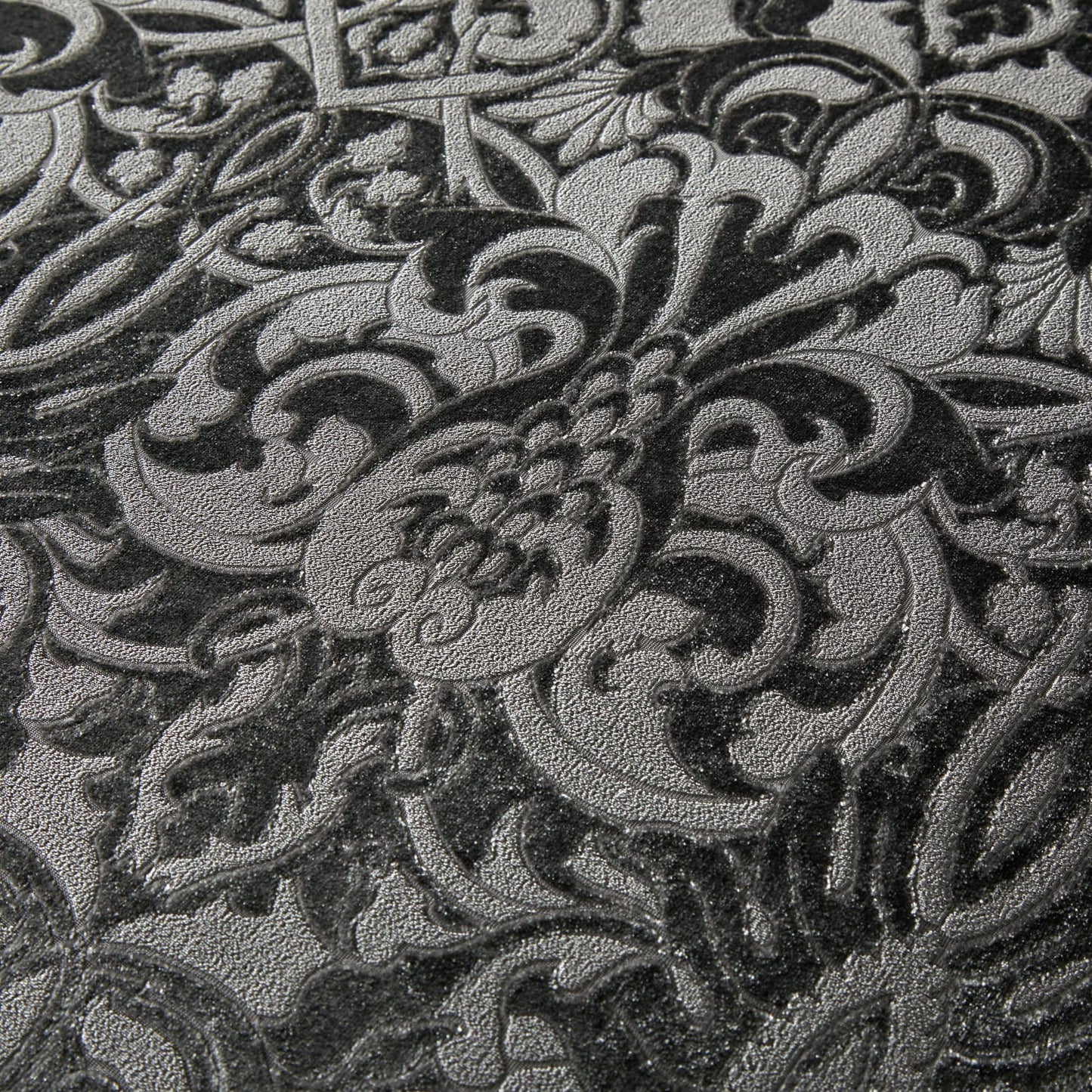 Laurence Llewelyn-Bowen - Slate Grey Embossed Damask Duvet Cover - King Bedding Size (230 x 220cm) - 2 Pillowcases - Grey Velvet Damask Bedding -