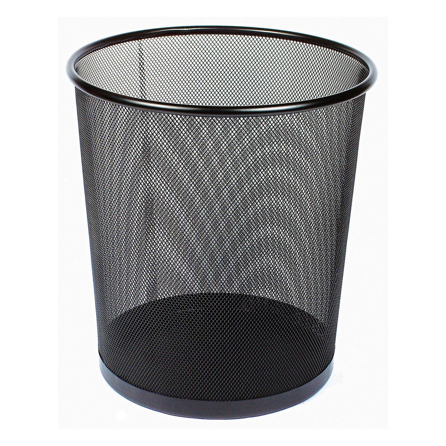 Wastepaper/Waste Bin - Metal Mesh - Lightweight and Robust - 23.5 x 27 cm - Black
