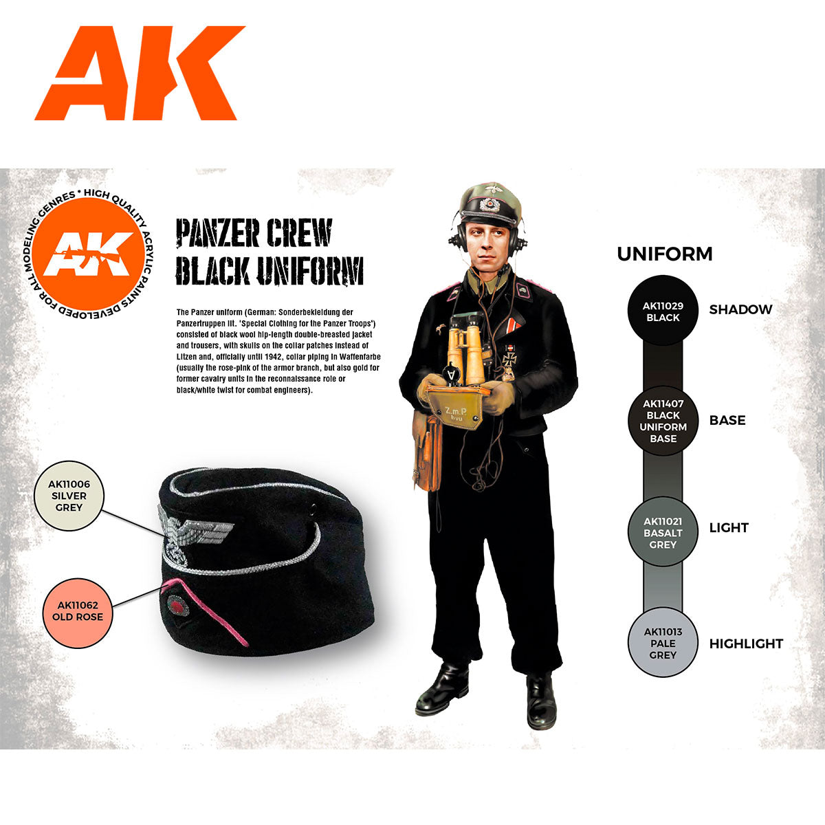 AK Interactive 3rd Gen Figure Paint Set - Panzer Crew Black Uniforms Set (AK11622)