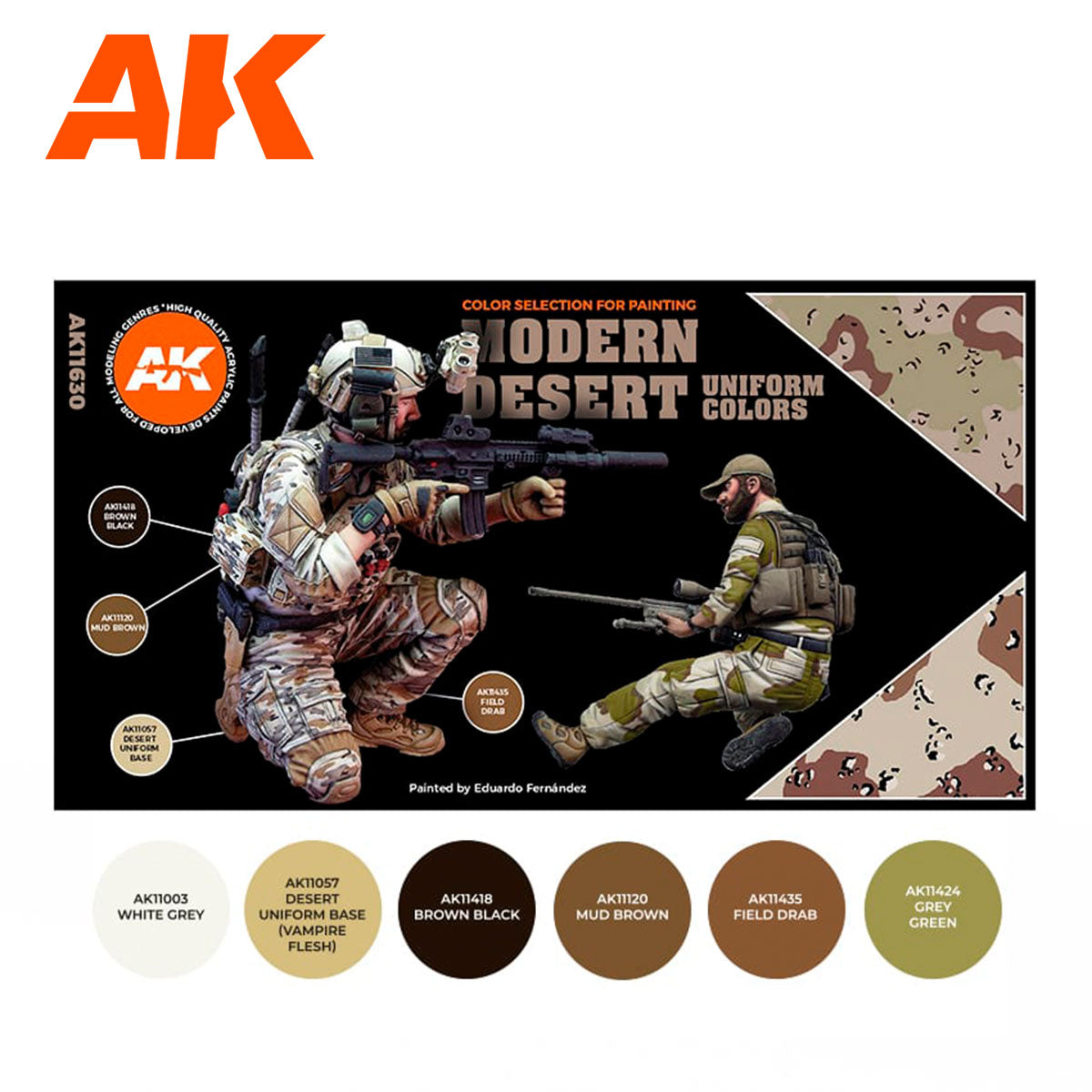 AK Interactive 3rd Gen Figure Paint Set - Modern Desert Uniform Colors (AK11630)