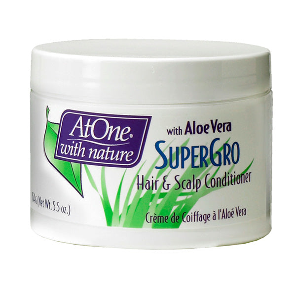 AtOne With Nature Super Gro Hair & Scalp Conditioner 5.5 oz / 163 ml - For Stronger, Healthier Hair & Dry Scalp Relief