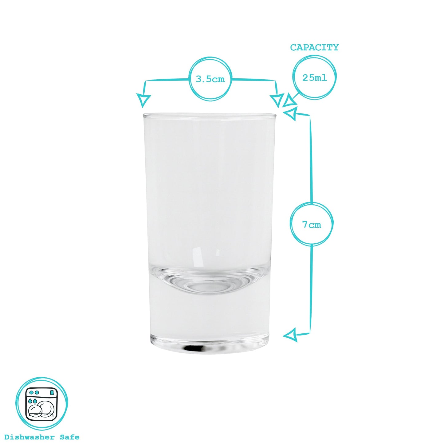 25ml Tall Shot Glasses - Pack of 24