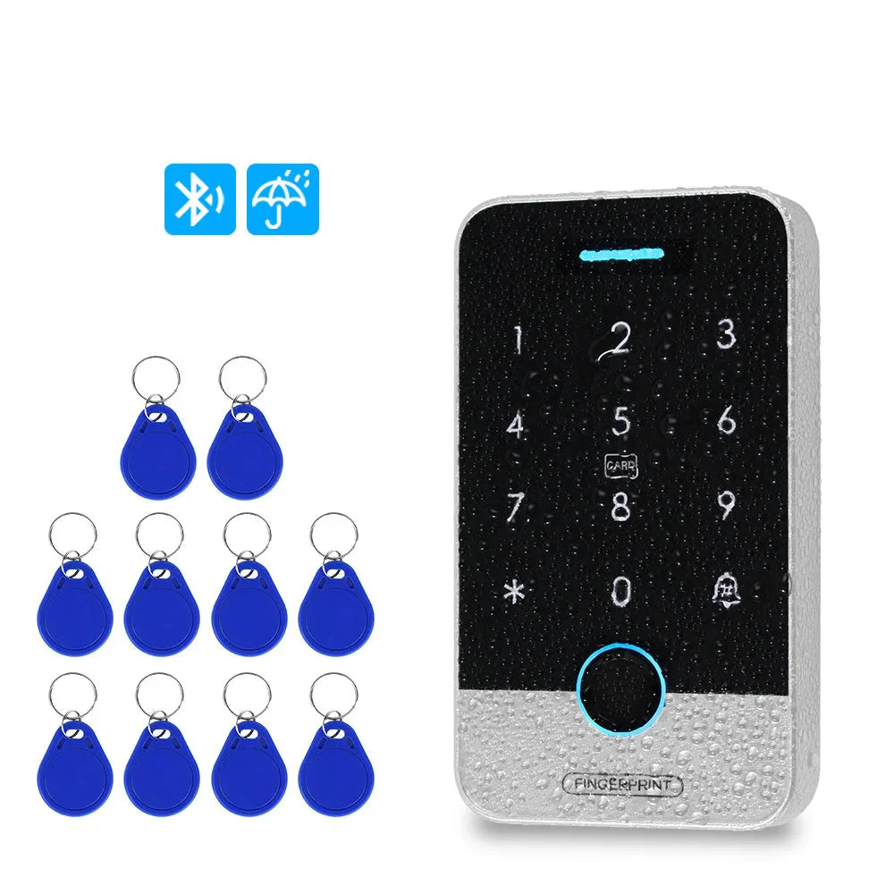 Waterproof Bluetooth Fingerprint Access Controller, Touch Keypad, Door Opener System