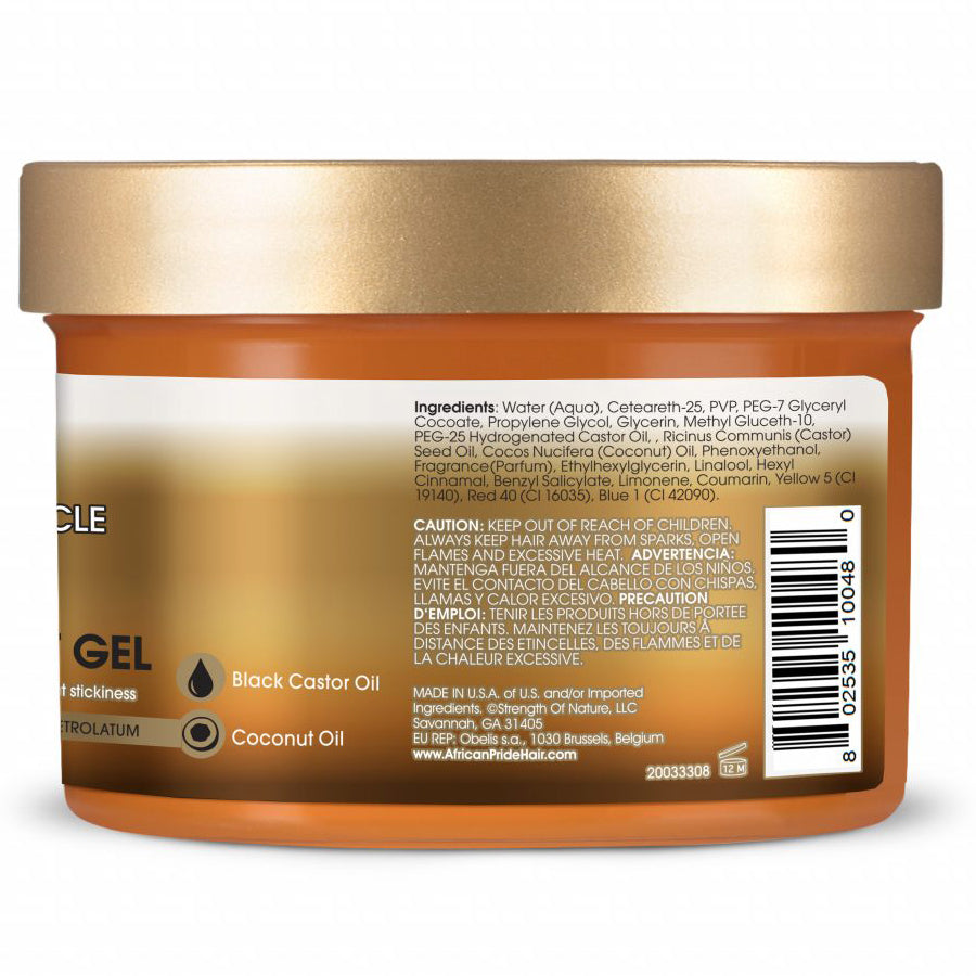 African Pride Black Castor Miracle Braid, Loc & Twist Gel 8oz