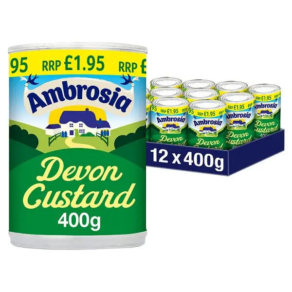 Ambrosia Ready To Serve Devon Custard Can 400g (Case of 12)