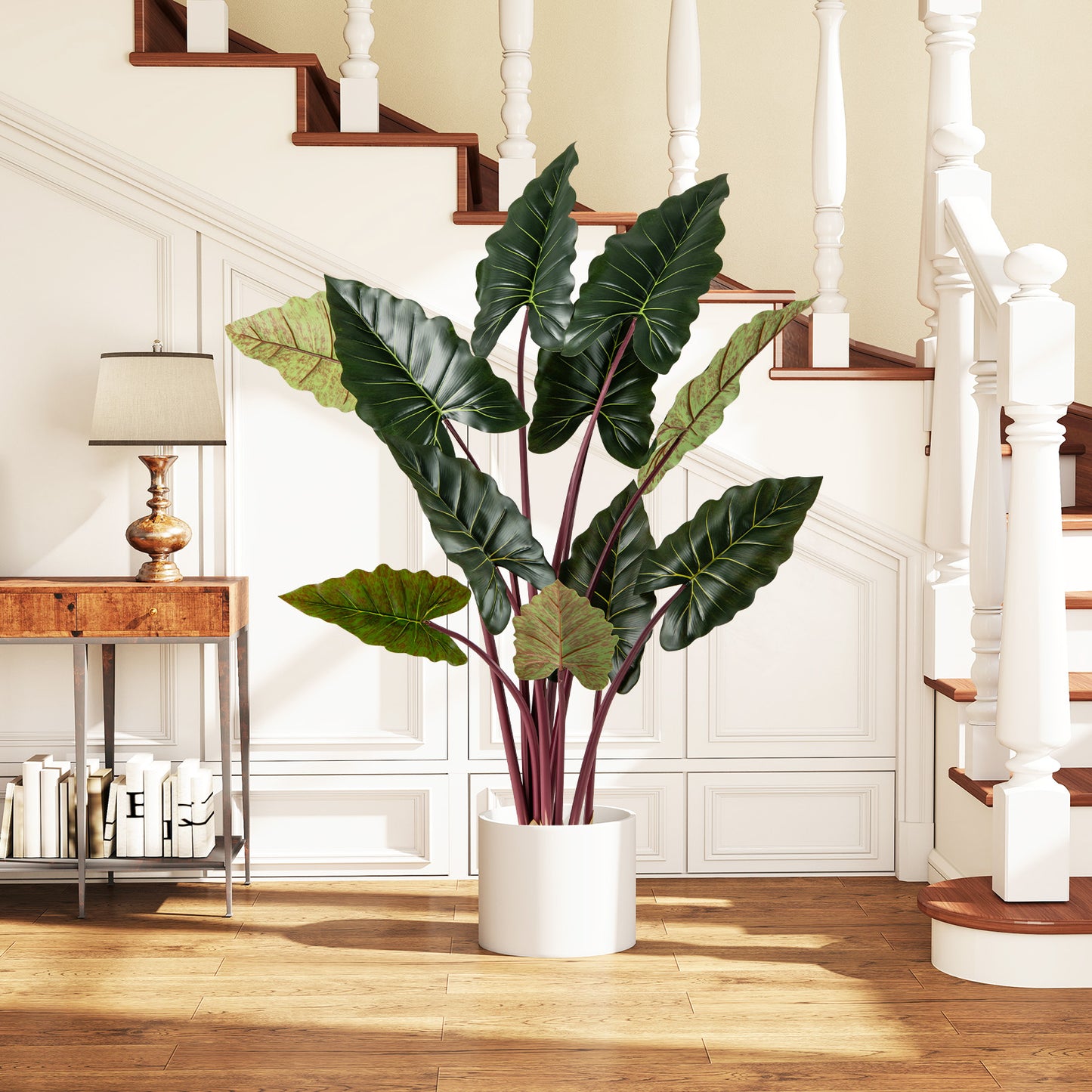 Artificial Rainbow Taro Tree 160cm Tall Fake Pre-potted Plant Set of 2