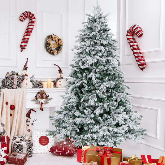 Artificial Xmas Tree Flocked Christmas Tree with Branch Tips-M