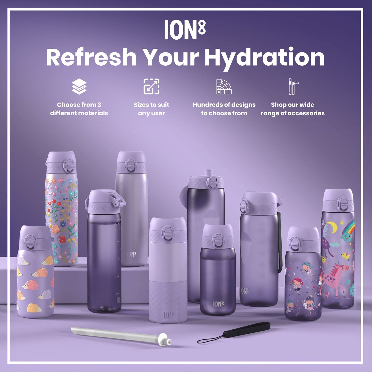 Bottle, Recyclon, Light Purple, 750ml