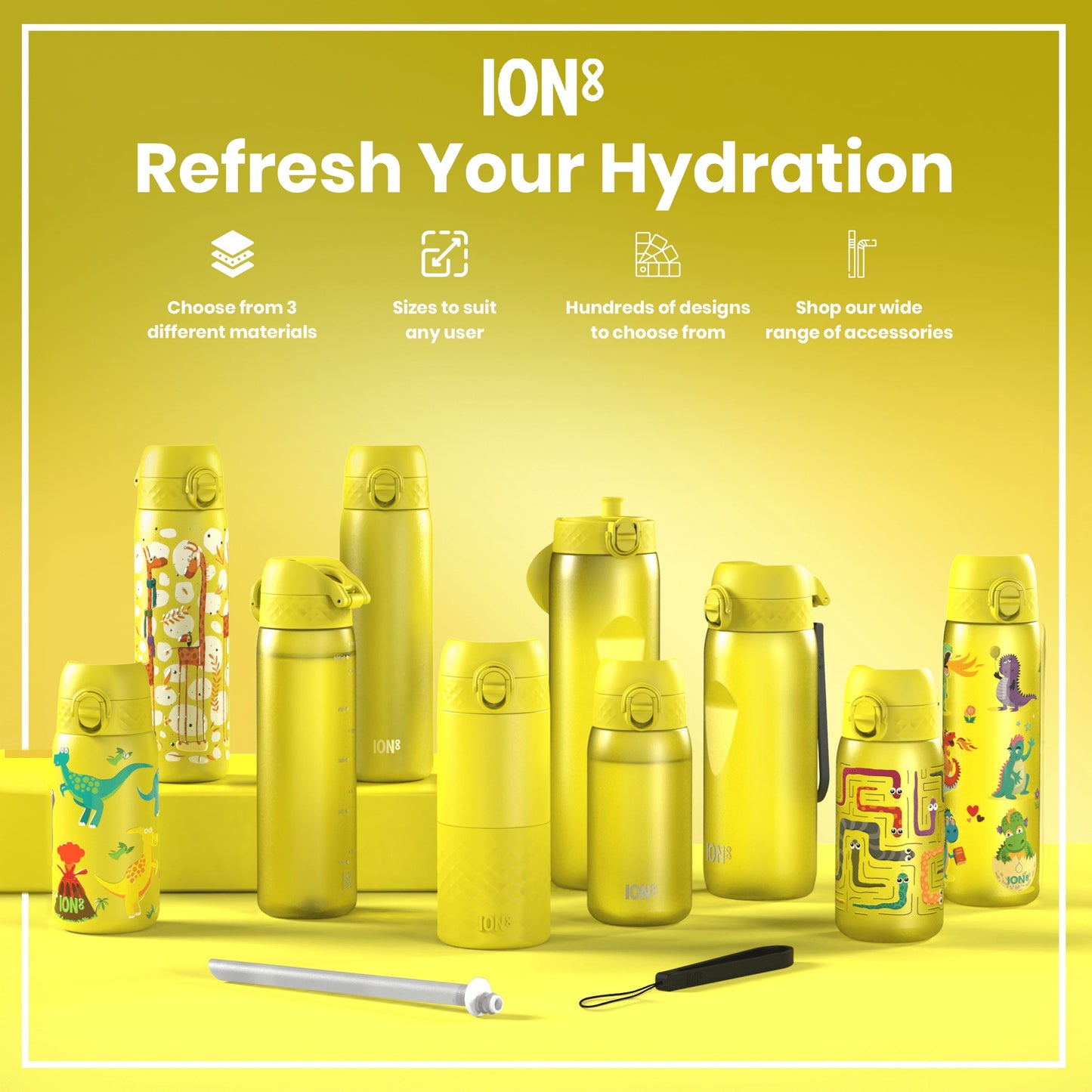 Leak Proof Kids Water Bottle, Recyclon, Snakes, 350ml (12oz)