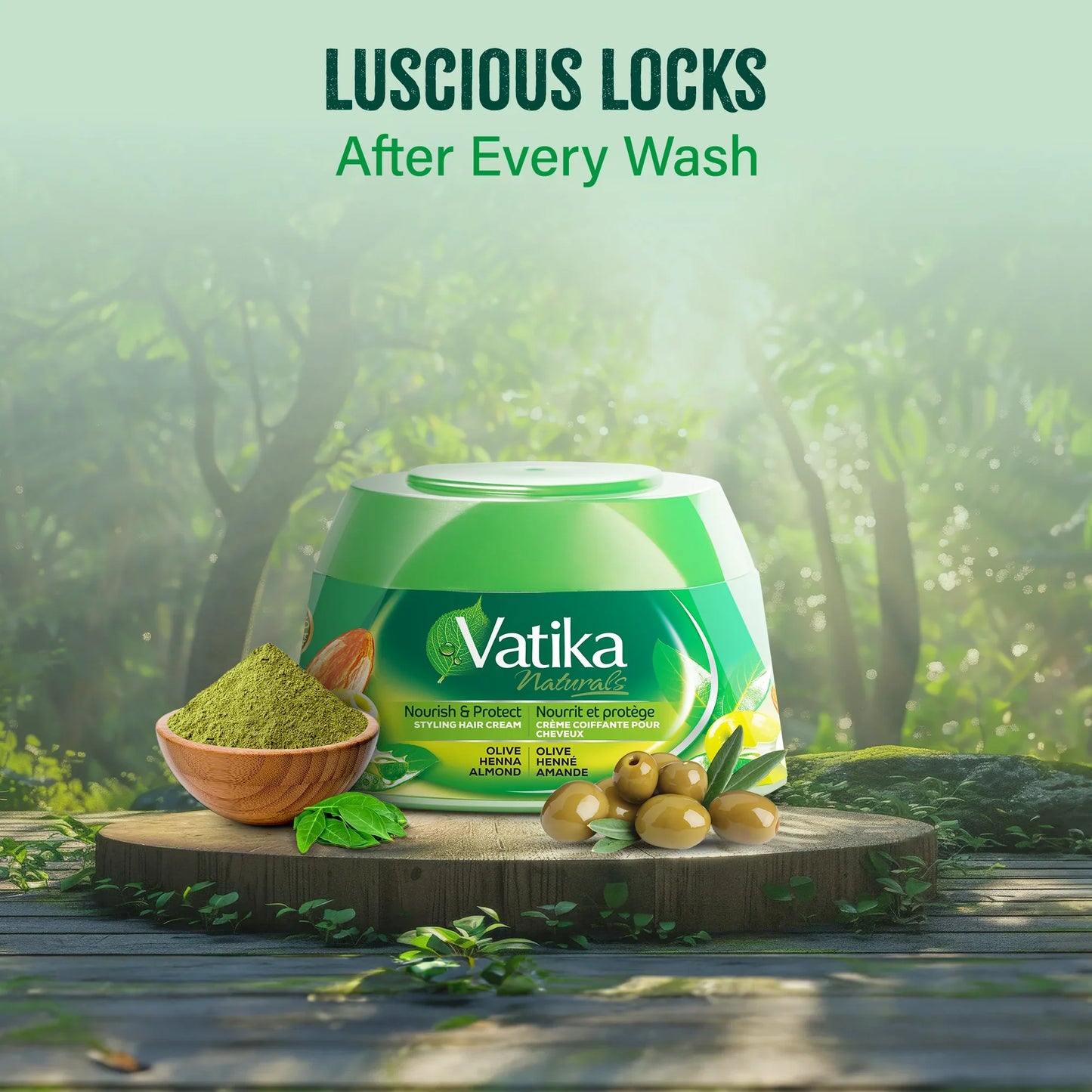 Vatika Naturals Hair Cream Nourish & Protect for All Hair Types 210ml (7.1 oz)