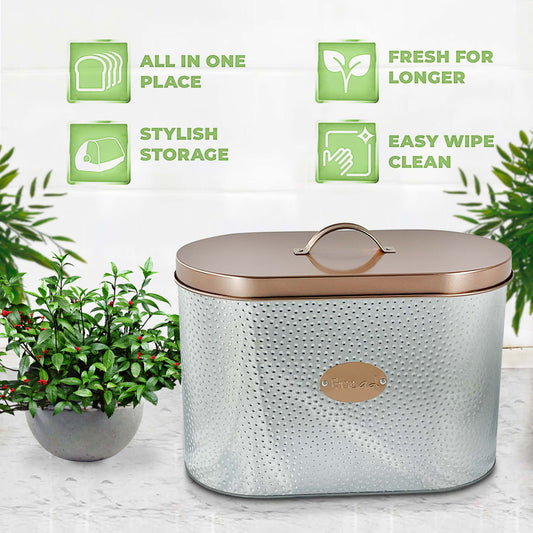 5PCs Metal Bread Bin Storage Box - Sliver/Golden