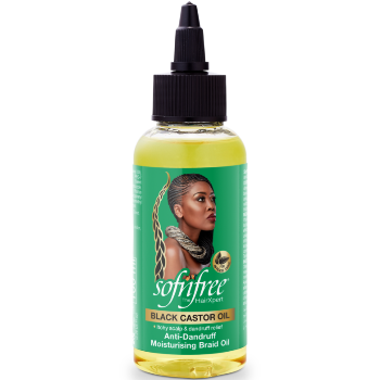 Sof n Free Black Castor Oil Anti-dandruff Moisturising Braid Oil for Braids, Locs & Natural Hair 100 ml/3.38 oz