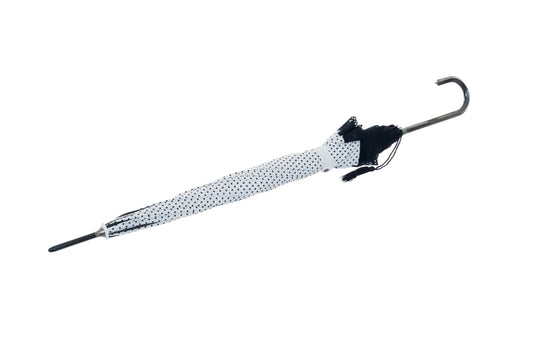 Boutique Classic with Lace White/Black Piped Umbrella