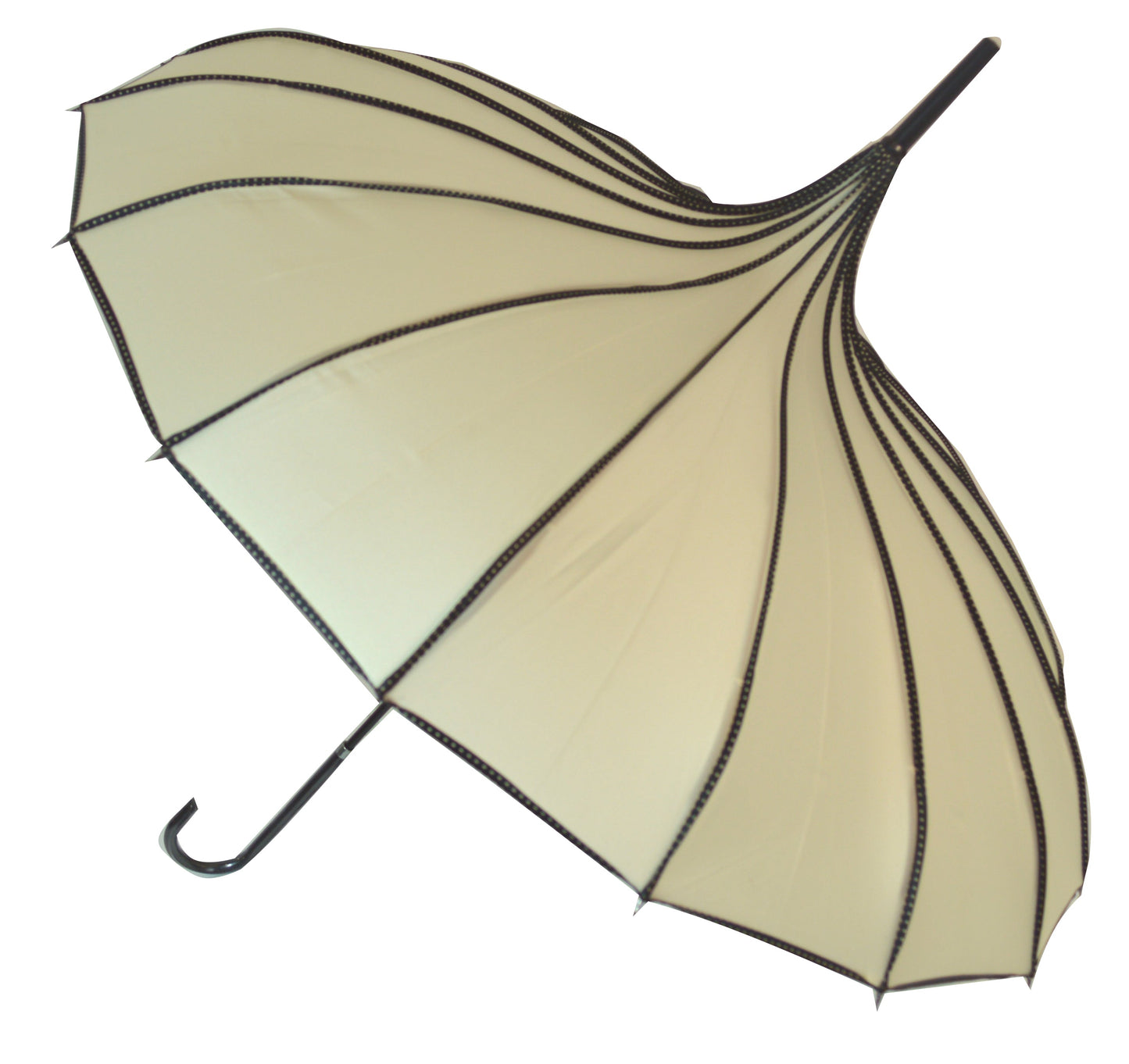 Boutique RIBBED Pagoda Umbrella Beige