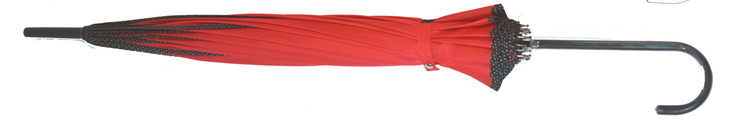 Boutique RIBBED Pagoda Umbrella Red