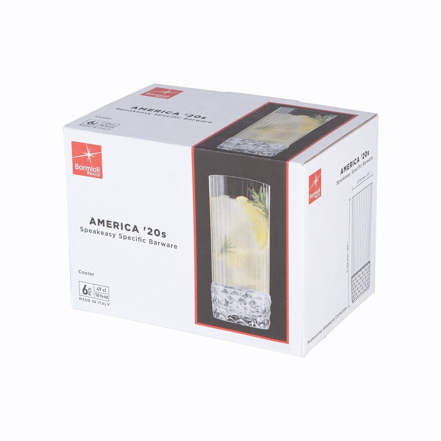 400ml America '20s Highball Glasses - Pack of Six