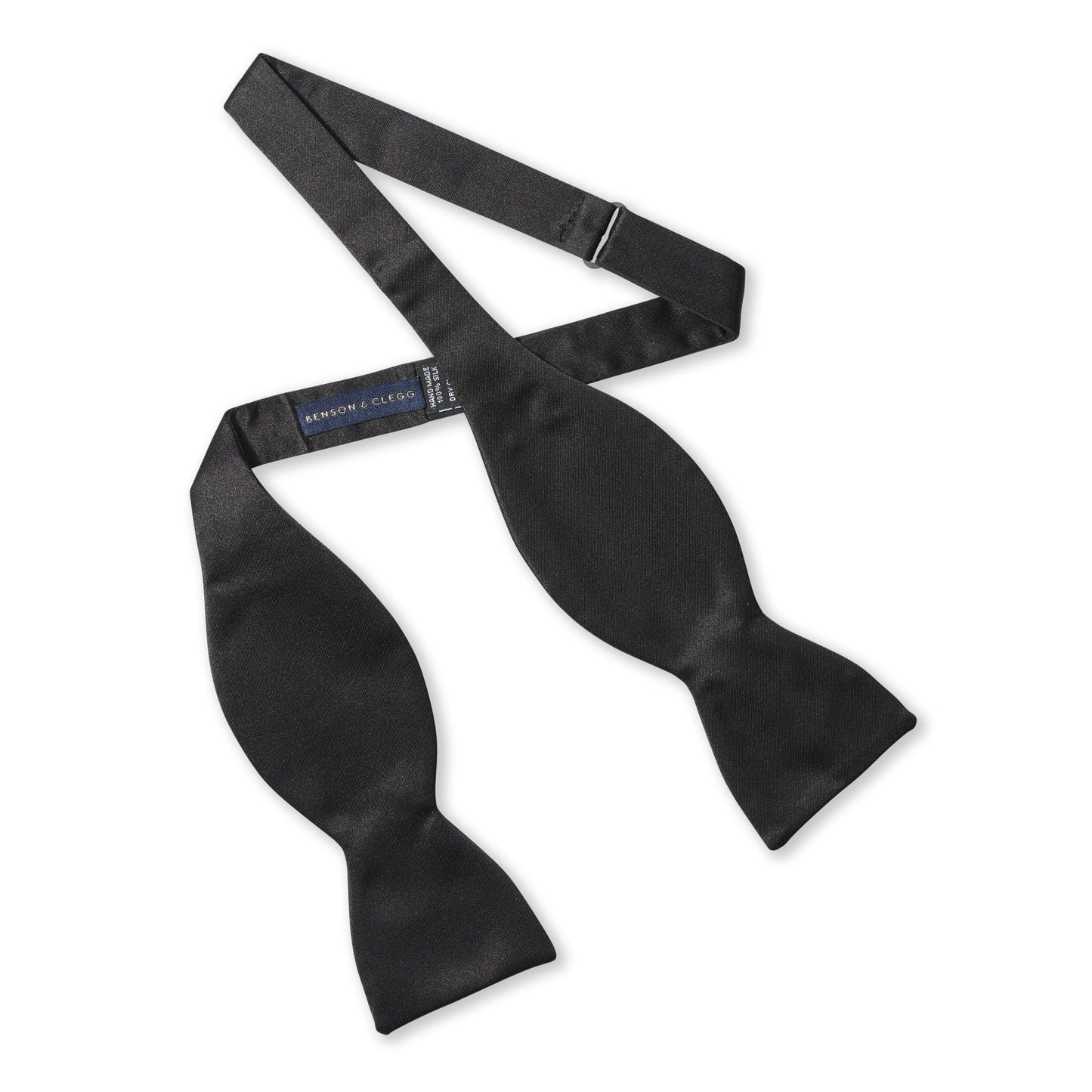 Black Satin Silk Self-Tie Bow Tie