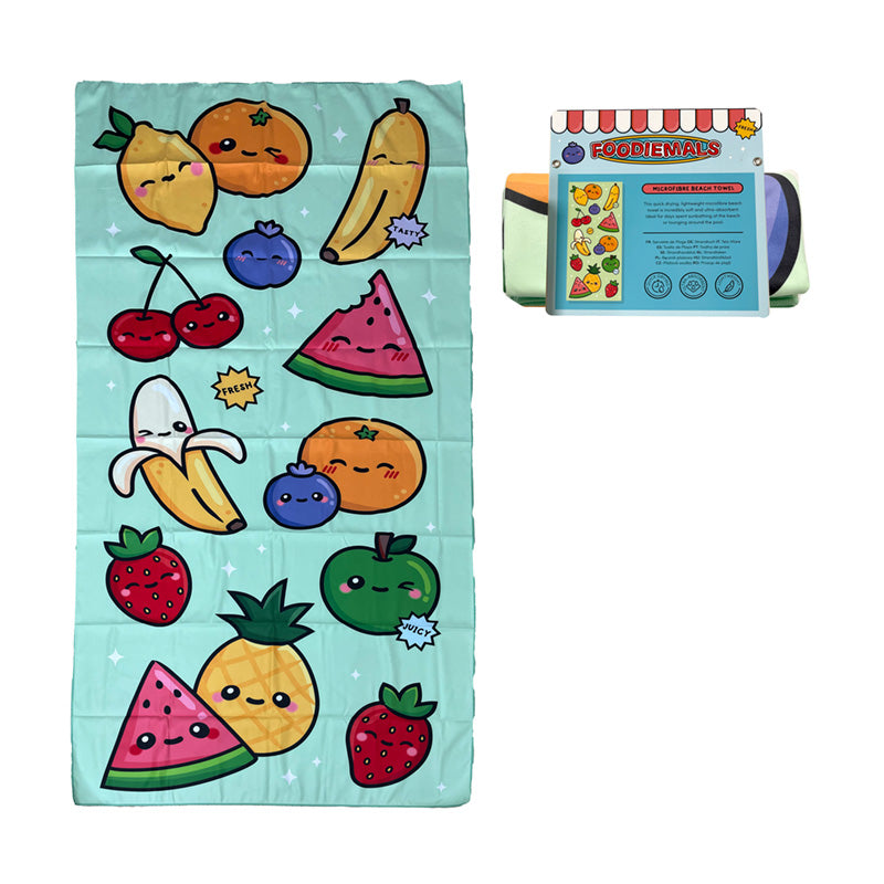 Foodiemals Watermelon & Summer Fruits Microfibre Beach Towel