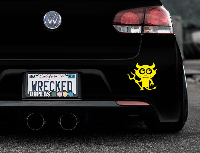Adorable Devil Bumper Car Sticker