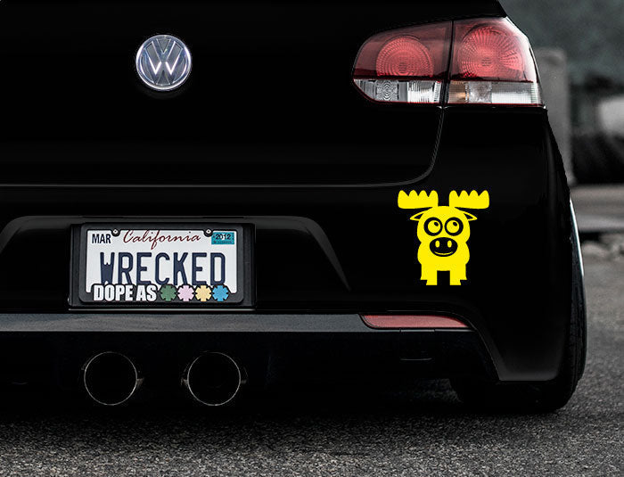 Adorable Moose Bumper Car Sticker