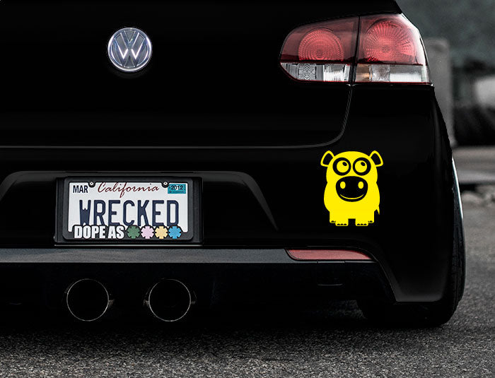 Adorable Hippo Bumper Car Sticker