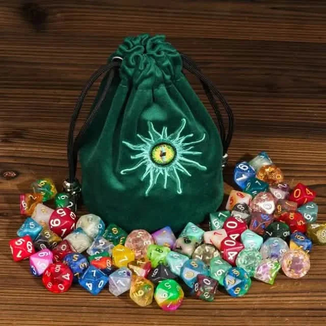 Beholder | Flannel Drawstring Dice Bag | Green