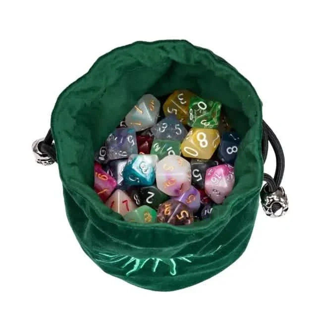 Beholder | Flannel Drawstring Dice Bag | Green