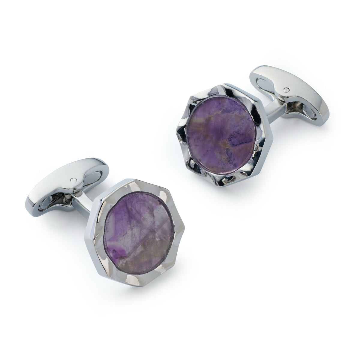 Signet Cufflinks In Amethyst