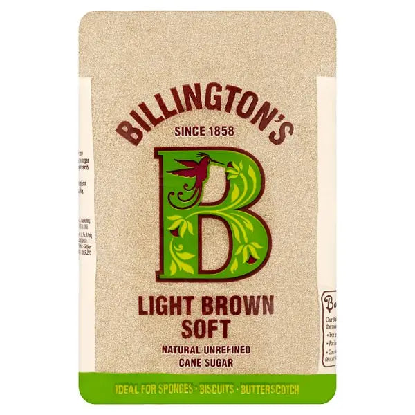 Billington's Light Brown Soft Natural Unrefined Cane Sugar 1kg (Case of 10)