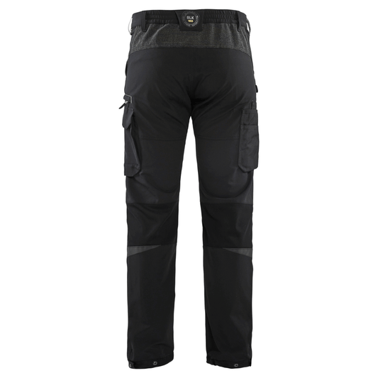 Blaklader 1422 4-Way Stretch Service Work Trousers Black/Dark Grey, 37" Waist Short Leg