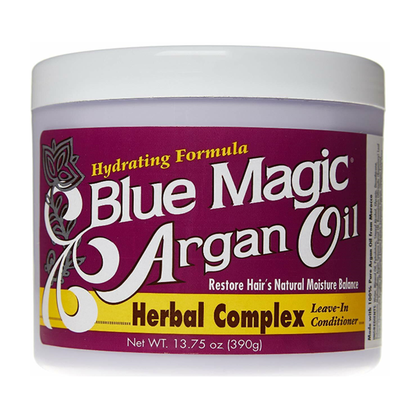 Blue Magic Argan Oil Herbal Complex Leave-In Conditioner 14 oz / 390 gm - For Natural & Relaxed Hair Hydration & Shine