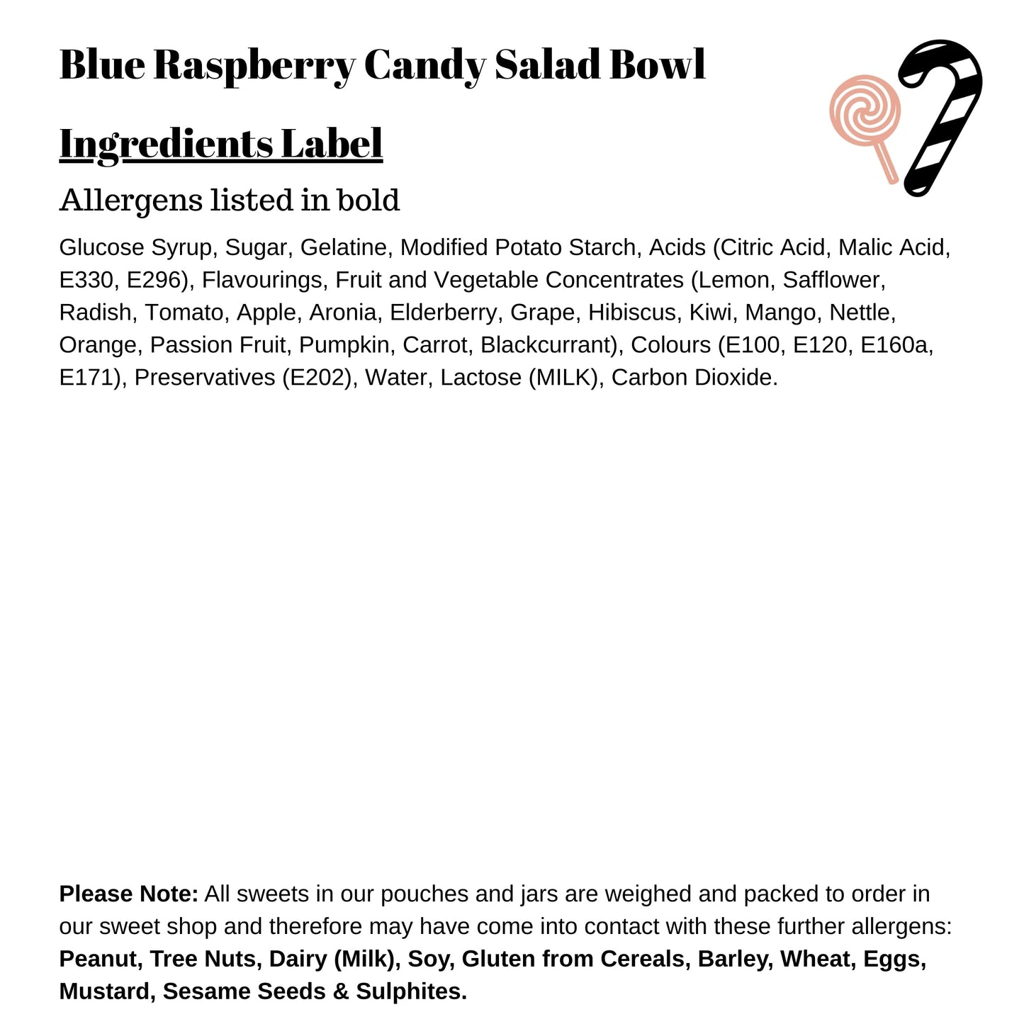 Blue Raspberry Candy Salad Bowl 700g