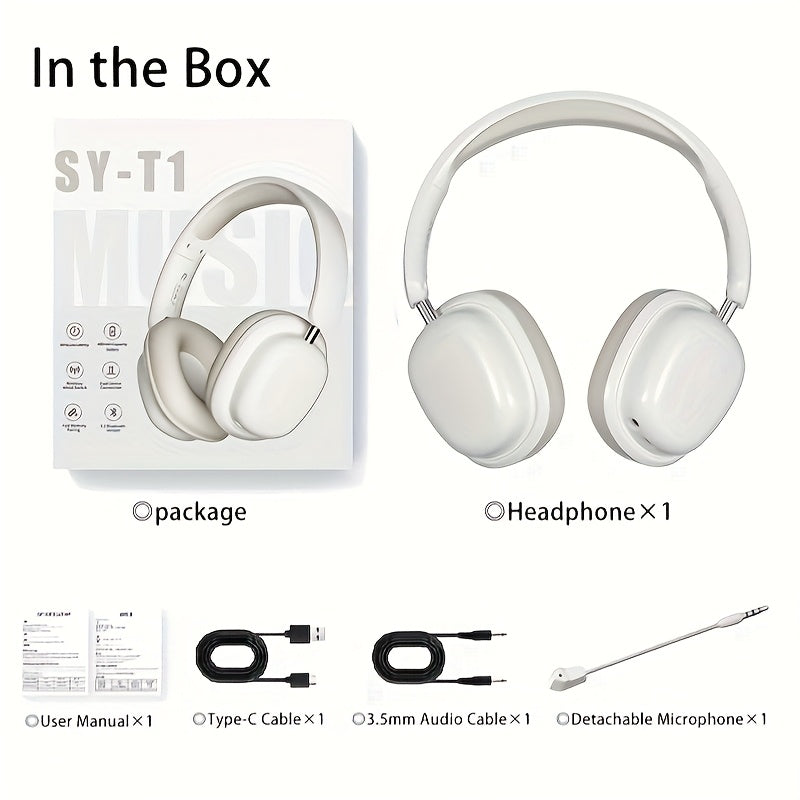 Over-Ear Bluetooth Headphones with Microphone 20H Playtime Foldable Headphone