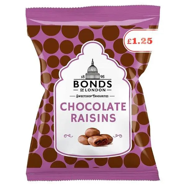 Bonds of London Chocolate Raisins 75g (Case of 12)