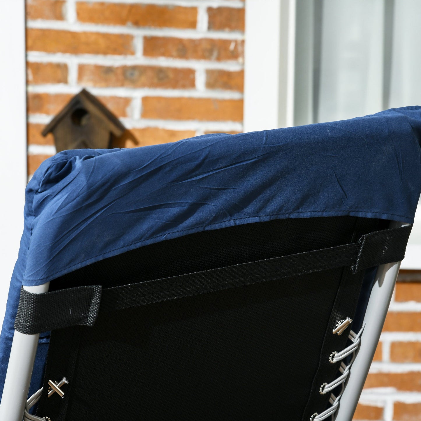 Outsunny 2 PCS Reclining Zero Gravity Chair Folding Lounger Cushion Blue