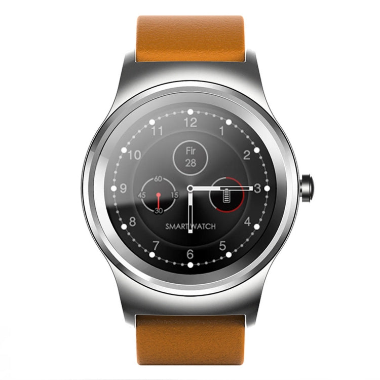 SMA-Round 1.28 inch Color Touch Screen Bluetooth Smart Watch, Waterproof, Support Voice Control / Heart Rate Monitor / Sleep Monitor / Bluetooth Camera, Compatible with Android and iOS System, SMA-Round/Silver Leather Strap, SMA-Round/Silver Steel Stra...